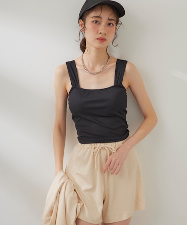 OceanPacific/オーシャンパシフィック  レディース4点セット水着 体型カバー 長袖 上下 セット 水陸両用 リブ素材 キャミソール ロンT ショーツ