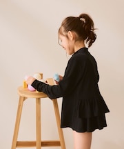 フリルラッシュガード UVパーカー 指穴付き＆スタンドカラー 親子コーデ