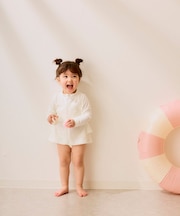 フリルラッシュガード UVパーカー 指穴付き＆スタンドカラー 親子コーデ