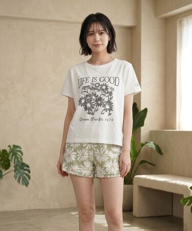 OceanPacific/オーシャンパシフィック  4点セット水着 バックスリットＴシャツ ショートパンツ ラッシュT ラッシュガード