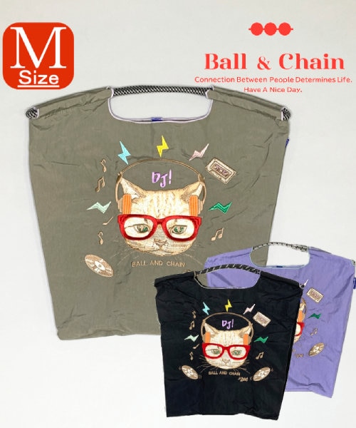 Ball＆Chain/ボールアンドチェーン】DJ CAT(M) 刺繍エコバッグ