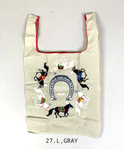 【Ball＆Chain/ボールアンドチェーン】HORSE RUN(M) 刺繍エコバッグ