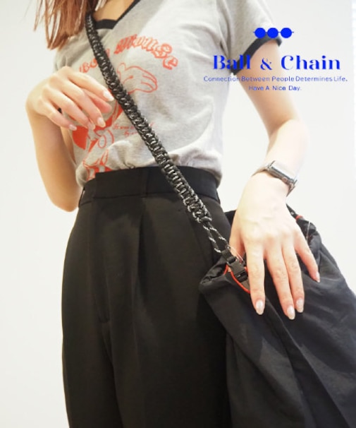 【Ball&Chain/ボールアンドチェーン】編み込みバラコードストラップ