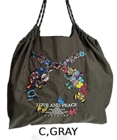 【Ball＆Chain/ボールアンドチェーン】roar guns(L) 刺繍エコバッグ