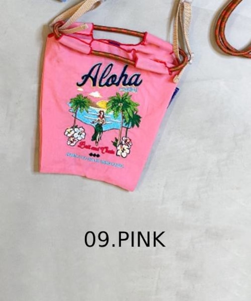 【Ball＆Chain/ボールアンドチェーン】ALOHA(S) ストラップ付刺繍エコバッグ