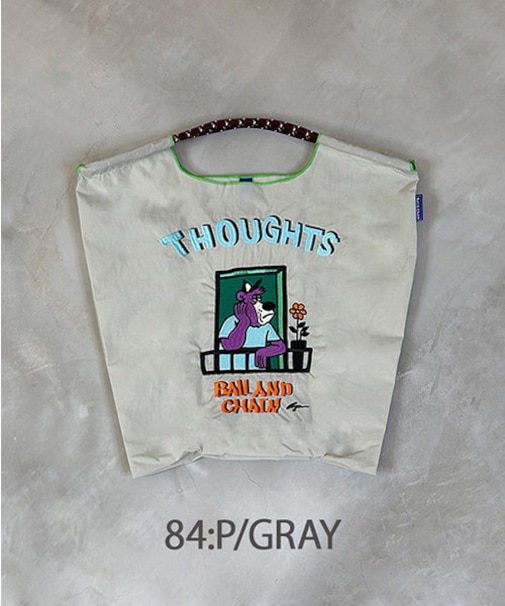 【Ball＆Chain/ボールアンドチェーン】Ambe THOUGHTS (M)刺繍エコバッグ