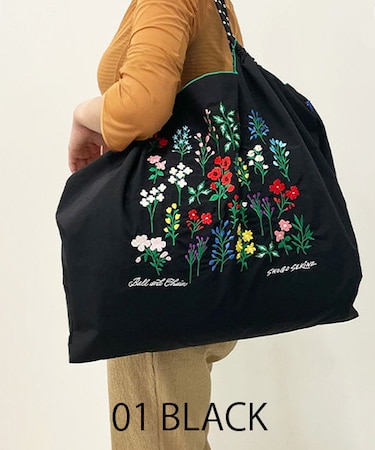 【Ball＆Chain/ボールアンドチェーン】S.FLOWER (L) 刺繍エコバッグ