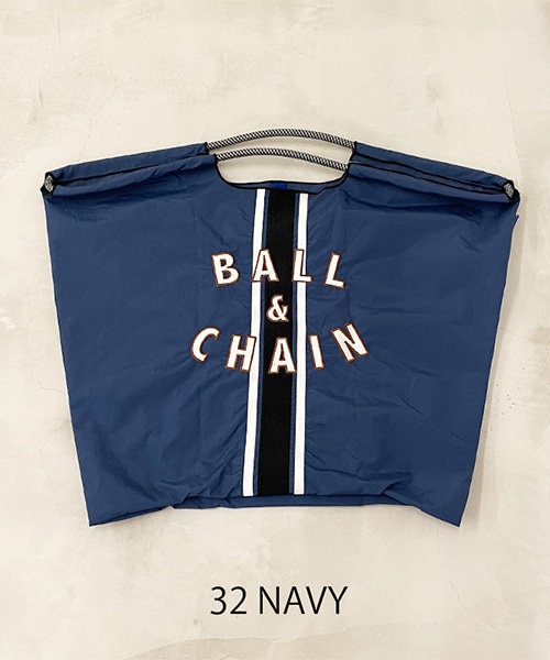 Ball＆Chain/ボールアンドチェーン】LINE刺繍(L) 刺繍エコバッグ