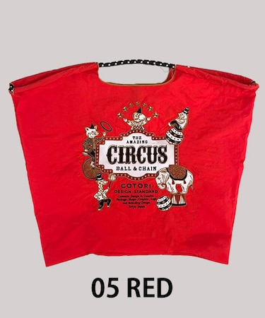 【Ball＆Chain/ボールアンドチェーン】CIRCUS(L) 刺繍エコバッグ
