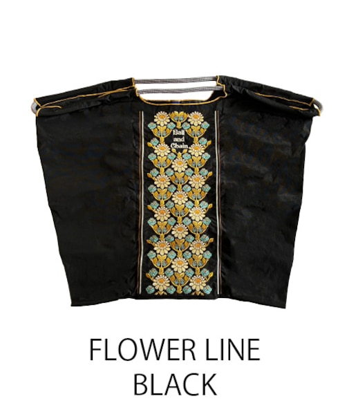 【Ball＆Chain/ボールアンドチェーン】FLOWER LINE(L) 刺繍エコバッグ