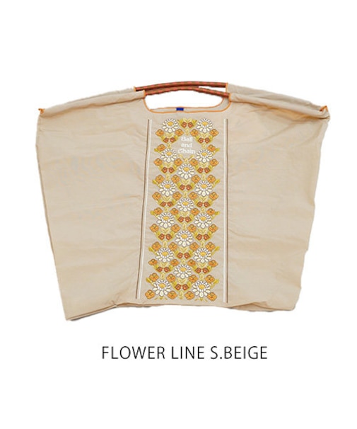 【Ball＆Chain/ボールアンドチェーン】FLL FLOWER LINE(L) 刺繍エコバッグ