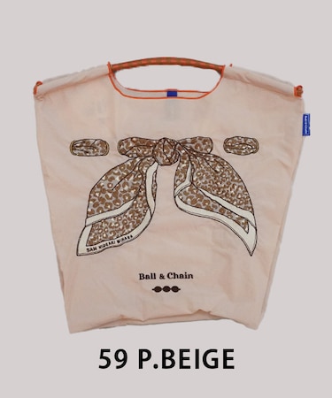 【Ball＆Chain/ボールアンドチェーン】SCARF LEOPARD(M) 刺繍エコバッグ
