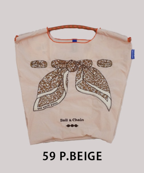 【Ball＆Chain/ボールアンドチェーン】SCARF LEOPARD(M) 刺繍エコバッグ