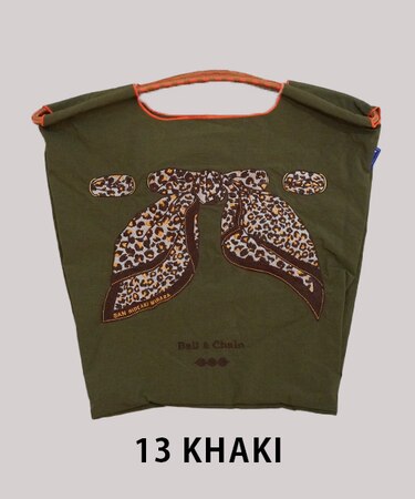 【Ball＆Chain/ボールアンドチェーン】SCARF LEOPARD(M) 刺繍エコバッグ