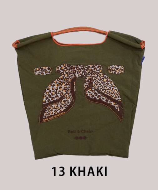 【Ball＆Chain/ボールアンドチェーン】SCARF LEOPARD(M) 刺繍エコバッグ