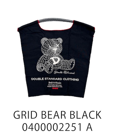 【Ball&Chain/ボールアンドチェーン】DS Grid bear(M) 刺繍エコバッグ