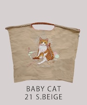 【Ball＆Chain/ボールアンドチェーン】D.BABY CAT(L) 刺繍エコバッグ