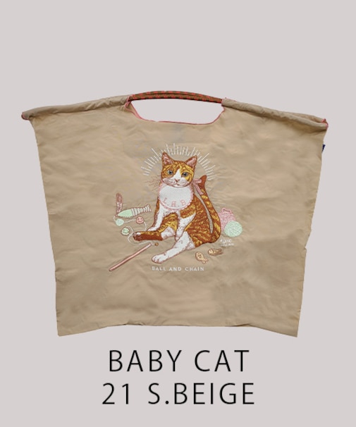 【Ball＆Chain/ボールアンドチェーン】D.BABY CAT(L) 刺繍エコバッグ