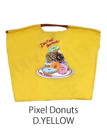 【Ball＆Chain/ボールアンドチェーン】Pixel Donuts(L) 刺繍エコバッグ
