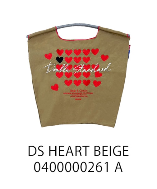 【Ball＆Chain/ボールアンドチェーン】DS Heart(M) 刺繍エコバッグ