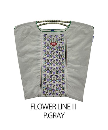 【Ball＆Chain/ボールアンドチェーン】FLOWER LINE||(M) 刺繍エコバッグ