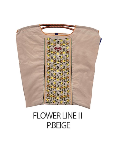 【Ball＆Chain/ボールアンドチェーン】FLOWER LINE||(M) 刺繍エコバッグ