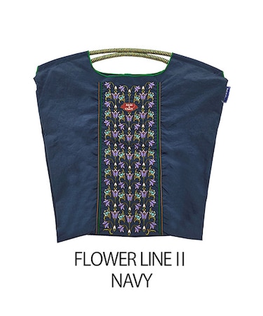 【Ball＆Chain/ボールアンドチェーン】FLOWER LINE||(M) 刺繍エコバッグ