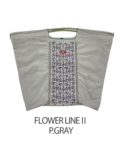 【Ball＆Chain/ボールアンドチェーン】FLOWER LINE||(L) 刺繍エコバッグ