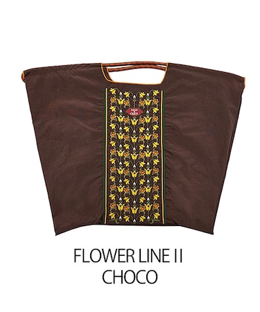 【Ball＆Chain/ボールアンドチェーン】FLOWER LINE||(L) 刺繍エコバッグ