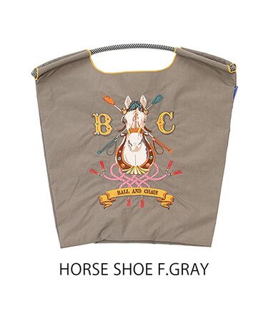 【Ball＆Chain/ボールアンドチェーン】HORSE SHOE(M) 刺繍エコバッグ