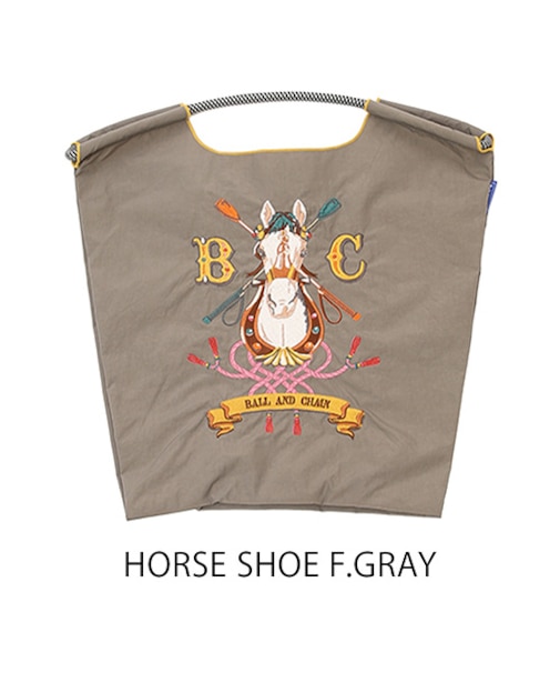 【Ball＆Chain/ボールアンドチェーン】HORSE SHOE(M) 刺繍エコバッグ