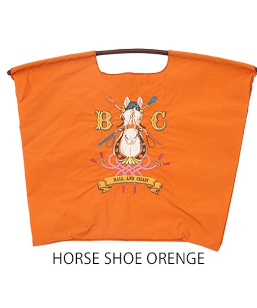 【Ball＆Chain/ボールアンドチェーン】HORSE SHOE(L) 刺繍エコバッグ