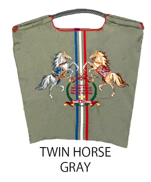 【Ball＆Chain/ボールアンドチェーン】TWIN HORSE(M) 刺繍エコバッグ