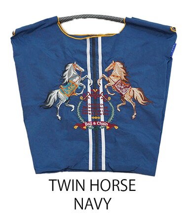 【Ball＆Chain/ボールアンドチェーン】TWIN HORSE(M) 刺繍エコバッグ