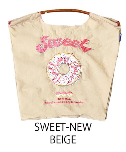 【Ball＆Chain/ボールアンドチェーン】SWEET-NEW(M) 刺繍エコバッグ
