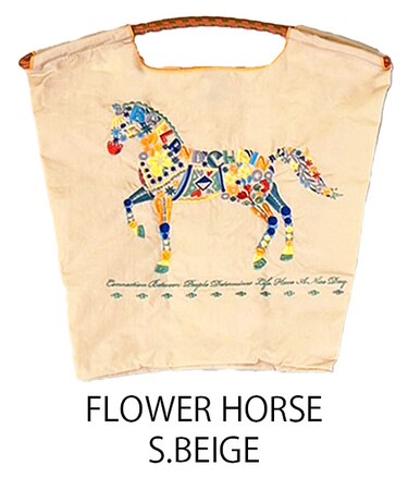 【Ball＆Chain/ボールアンドチェーン】FHM FLOWER HORSE(M) 刺繍エコバッグ