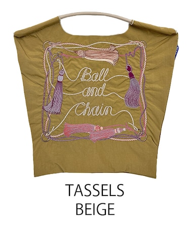 【Ball＆Chain/ボールアンドチェーン】TASSELS(M) 刺繍エコバッグ