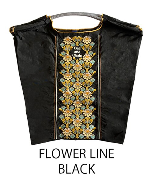 【Ball＆Chain/ボールアンドチェーン】FLOWER LINE(M) 刺繍エコバッグ