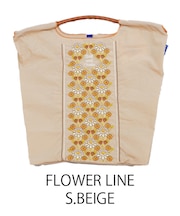 【Ball＆Chain/ボールアンドチェーン】FLOWER LINE(M) 刺繍エコバッグ