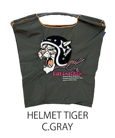【Ball＆Chain/ボールアンドチェーン】HELMET TIGER(M) 刺繍エコバッグ