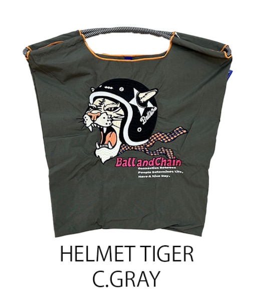【Ball＆Chain/ボールアンドチェーン】HELMET TIGER(M) 刺繍エコバッグ