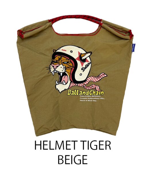 【Ball＆Chain/ボールアンドチェーン】HELMET TIGER(M) 刺繍エコバッグ