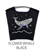 【Ball＆Chain/ボールアンドチェーン】FWM FLOWER WHALE(M) 刺繍エコバッグ