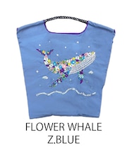 【Ball＆Chain/ボールアンドチェーン】FWM FLOWER WHALE(M) 刺繍エコバッグ