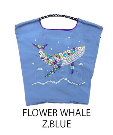 【Ball＆Chain/ボールアンドチェーン】FWM FLOWER WHALE(M) 刺繍エコバッグ