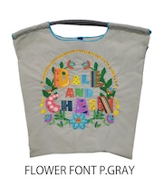 【Ball＆Chain/ボールアンドチェーン】FLOWER FONT(M) 刺繍エコバッグ