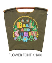 【Ball＆Chain/ボールアンドチェーン】FLOWER FONT(M) 刺繍エコバッグ