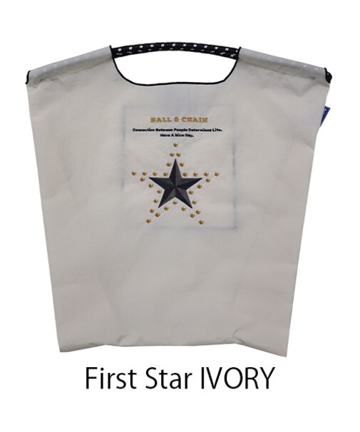 【Ball＆Chain/ボールアンドチェーン】fast Star(M) 刺繍エコバッグ