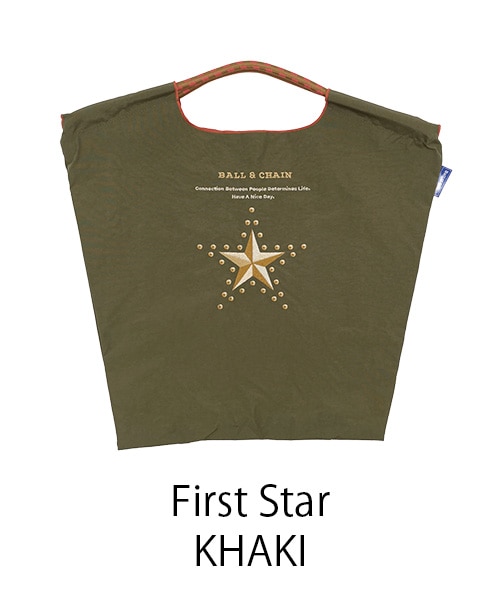 Ball＆Chain/ボールアンドチェーン】fast Star(M) 刺繍エコバッグ