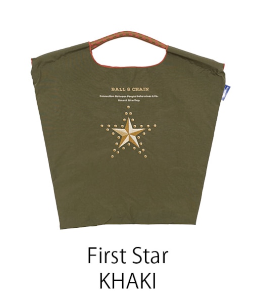 【Ball&Chain/ボールアンドチェーン】fast Star(M) 刺繍エコバッグ